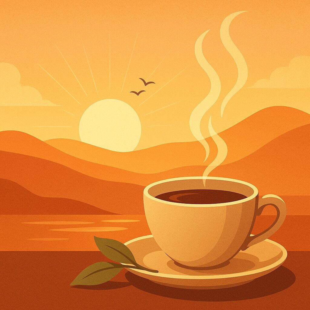Kaffeetasse vor Sonnenaufgang